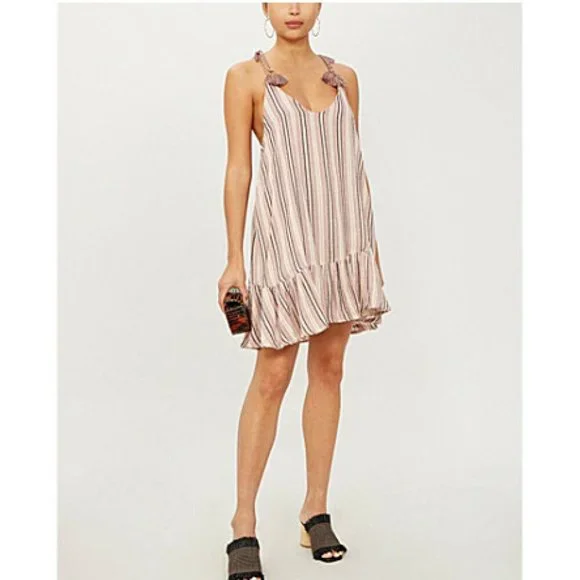 TIGERLILY Tami Cotton Stripe Ruffle Mini Slip Dress NWT RRP$129 - Picture 5 of 11